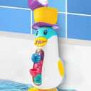 Baby Bath Toys, Toddlers Waterfall Bathtub Toys with Suction Cups, Penguin Kids Bath Toys with Rotatable Waterwheel, Birthday Gift for Boys Girls