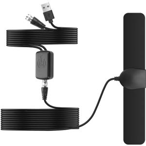 YAODHAOD Digital TV Antenna for Smart TV Indoor, 200 Miles - DVB-T/T2/ATSC/ISDB-T - with 4K Ultra HD - Digital Antenna with Amplifier,360 & Long Range Reception for Local Channels, Supports 4K