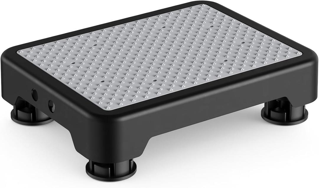 SOYO Mobility One Step Stool, Heavy Duty Indoor Outdoor Non-Slip Small Step Platform Assistive Device for Adult Elderly, Standing Support and Step Riser for Car, Bed, Door, Stair, Bathroom, Black-Gray