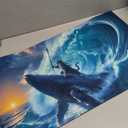 Zeleda Cat Riding Whale Indoor Door Mat, Non-Woven Fabric Door Mat, Anti-Slip Backing Welcome Mat for Front Door, Indoor Entrance, Kitchen, Bedroom, Living Room - Durable Floor Mat for Home Decor