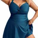 Hanna Nikole Women One Piece Swimsuit Plus Size Swim Dress Tummy Control Push Up Bathing Suit Twist Ruched Flowy Swimwear