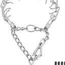 Pack Of 2 Dog Prong Collar, Ultra-Plus Chrome Plated Training Collar with Quick Release Clip for Dogs, Adjustable Pet Pinch Collar with Silver Plating for Small Medium Large Dogs (L)