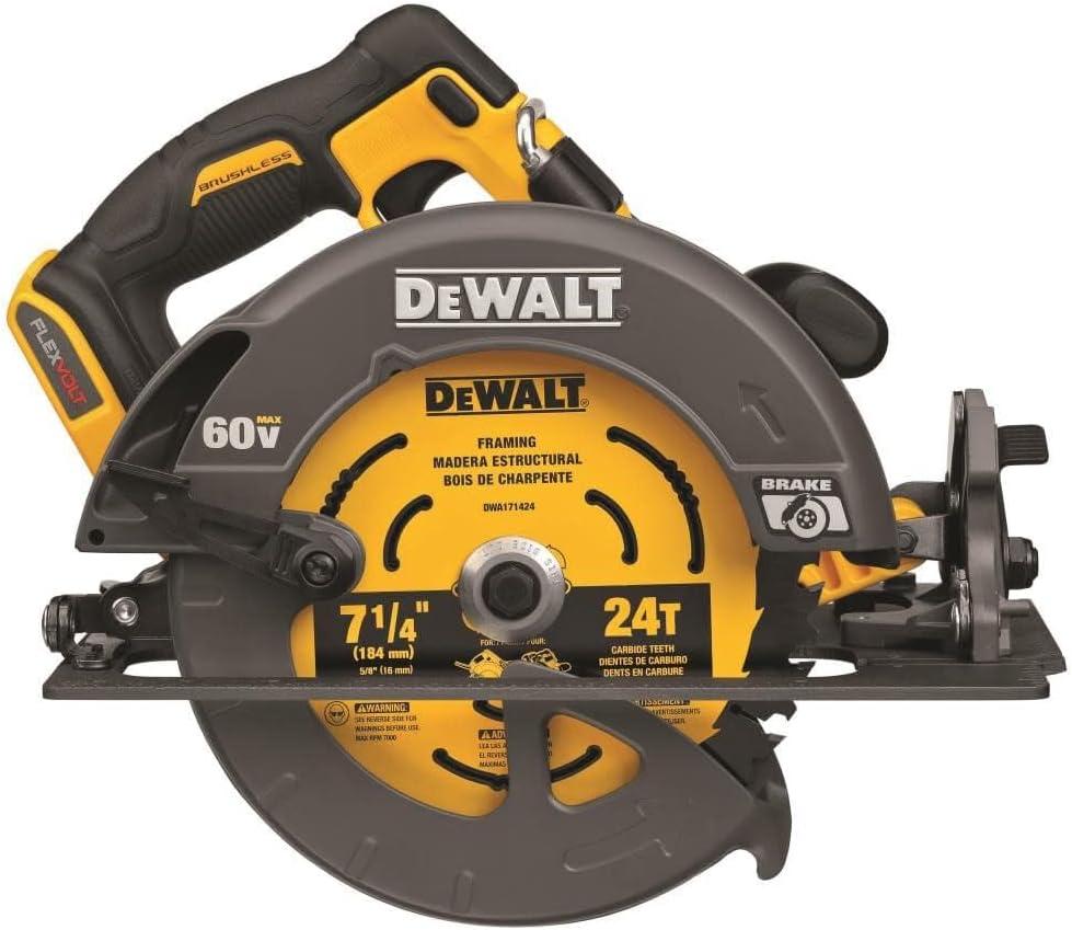 DEWALT FLEXVOLT 60V MAX* Circular Saw with Brake, 7-1/4-Inch, Tool Only (DCS578B) (One Size)