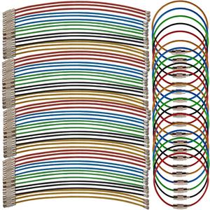 ROYHOO 50PCS 5.9" Steel Wire Keychain, Colored Nylon Coated Stainless Steel Metal Wire Keychains, 1.5 mm Key Rings Loops for Hanging Luggage Tags, Keys and ID Tag Keepers