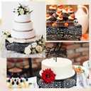 Lallisa 6 Pack Black Cake Stand Set Round Wedding Cake Stand 8" 10" 12" Decorative Metal Dessert Table Display Set Cupcake Holder Pastry Candy Display Plate for Wedding Birthday Party(Black)