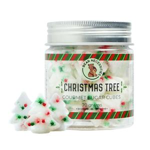 Bear Necessities Gourmet Sugar Cubes  Christmas Tree Sugar Cubes w/ Festive Red & Green Sprinkles  Handcrafted w/ Pure Cane Sugar Perfect for Coffee, Tea & Cocktails  Hostess Gift & Bar Accessory - 70g Jar - About 35 Cubes (2.47 Ounce (Pack of 1))