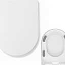 U/D-Shape Toilet Seat Replacement, Ergonomic Soft Close Quiet No Slam, PP Plastic Heavy-Duty Anti-Yellow, Quick Release Easy Install, Fits 18.5 Elongated Toilets MinS028