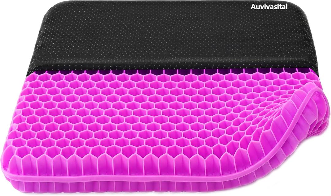 Plus Size Gel Seat Cushion for Long Sitting, Extra Large and Thick Pressure Relief Seat Cushion for Back, Hip, Sciatica, Tailbone Pain, Use for The Office, Wheelchair, Car, Trip, Recliner.(Rose Pink)