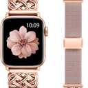 Minyee Magnetic Stretchy Band Compatible with Apple Watch Bands 38/40/41/42/44/45/46/49mm Women Men, Celtic Knot Soft Elastic Nylon Fabric Strap for iWatch Series 11 10 9 8 7 6 5 4 SE/Ultra 3 2 1