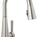 Delta Lenta Touchless Kitchen Faucet with Touch Technology, Brushed Nickel Kitchen Sink Faucet with Pull Down Sprayer, Single Hole, SpotShield 19802TLZ-SP-DST