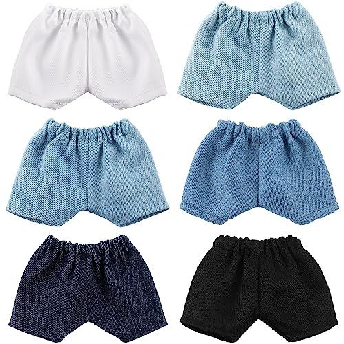 Bencailor 6 Pcs Short Doll Pants Clothes Shorts Smart Clothes Accessories for Christmas 8-12 Inch Dolls, 6 Colors (Style 2)