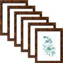 SESEAT 8x10 Picture Frame Dark Brown Set of 6, Display Pictures 5x7 With mat or 8x10 Without Mat