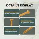 T.K.Excellent Deck Screws 2-1/2 Inch Wood Screws #9 x 2-1/2, 395 Pcs, Rust Resistant Tan Exterior Structural Screws, Torx Drive Screws, Two T25 Bits, Brilliant Yellow Ruspert Coating Rust Proof