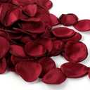 Silk Rose Petals Burgundy 300pcs - Bulk Faux Flower Petals for Wedding Decor, Dinner Table Scatter, Party Confetti, Bridal Shower, and Night Decoration