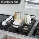 Silicone Coffee Mat 24"x16" Removable - Dish Drying Mat for Coffee Makers, Kitchen Sink & Kitchen Countertops | Non-Slip Heat-Resistant Coffee Bar Accessories Black