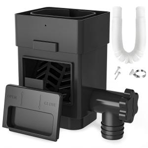 Anivia Rainwater Collection System, Downspout Diverter Fits for 2x3 or 3x4 Inch Standard Downspouts, Rain Barrel Diverter Kit with Adjustable Valve and Filter. 5ft Hose - Black