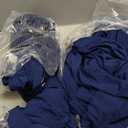 4 Pieces Round Spandex Tablecloth Stretch Fitted Table Cover for 6 Foot Tables Washable Elastic Tablecloth for Indoors Outdoors (Navy Blue)