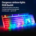 CHONCHOW LED Gaming Keyboad and Mouse Combo, Transparent RGB Rainbow Backlit Keyboard, 104 Keys Anti-ghosting USB Wired Silent Keyboard, 7 Color RGB Gaming Mouse for PC Laptop Xbox PS4 Gamers and Work