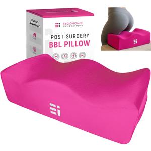 BBL Pillow After Surgery for Sitting - Brazilian Butt Lift Recovery Must Haves, Butt Pillow for Sitting After Surgery, Pain & Pressure Relief for Home, Office, Driving, BBL Supplies & Accessories Pink (17 Inches X 9 Inches X 5 Inches)