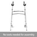 Medline Upright Walker with 5 Dual Wheels, Forearm Walker with Armrests, Height Adjustable, 300lb Weight Capacity, Height Adjustable 46-53", 31" Wide