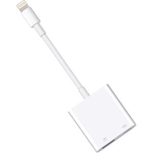 Lightning to USB3 Camera Adapter with Charging Port, Lightning Female USB OTG Cable Adapter for Select iPhone,iPad Models Support Connect Camera, Card Reader, USB Flash Drive, MIDI Keyboard (WHITE)