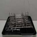 Dish Drying Rack, 304 Stainless Steel Dish Drainer with Removable Utensil Holder & Drain Board, Rustproof Space-Saving Dish Rack for Kitchen Countertop, Black