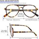 MMOWW 4 Pack Oversized Aviator Reading Glasses for Women Men Retro Double Bridge Pilot Style Blue Light Blocking Readers, Black/Tortoise/Grey Tortoise/Transparent, 2.5 x