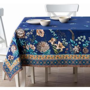 Maison d' Hermine Premium Table Cloth Rectangle Table 100% Combed Cotton 140 x 70 Inches Tablecloth Reusable Decorative for Dining Room, Farmhouse, Home, Party, Festive & Wedding - Artichoke