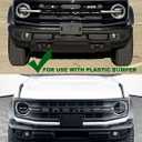 FASTCHE Front License Plate Frame Compatible with 2021 2022 2023 2024 2025 Ford Bronco Front Bumper License Tag Plate Holder Mounting Bracket (For Plastic Bumper ONLY) Replace # M2DZ17A385AA FO1068192