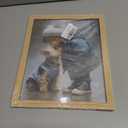 Cute Child Wall Art Prints Handsome Little Boy And Puppy Poster Canvas Art Wall Decor Picture For Bedroom Baby Room Bathroom Wall Decor Aesthetic Home Artwork 8"  10" With Framed (MK02.)