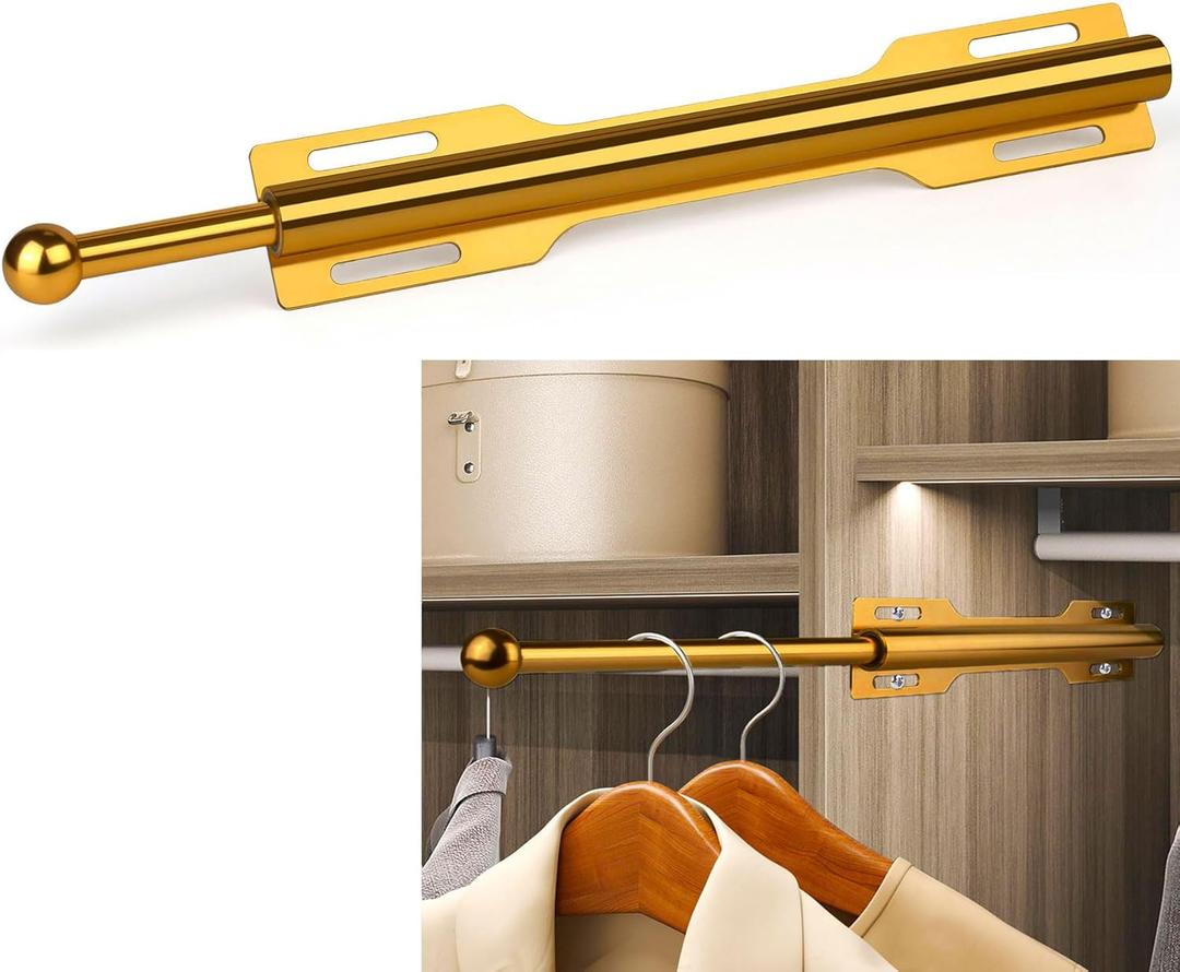 Valet Rod for Closet Pull Out, Rod for Bedroom Laundry Room Bathroom, Orange (1 Pack)