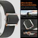 FULLIFE Stretchy Bands for Apple Watch Ultra 3/2/1 Band 49mm 46mm 45mm 44mm for Men, Rugged Solo Loop Nylon Sport Elastic Braided Straps for iWatch Series 11 10 9 8 7 6 5 4 3 SE3 with Metal Connector (Titanium Adapter-Gray)