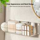 2 x Acrylic Shower Shelves, Clear Large Size 12.8" no Drill and Peel and Stick Wall Mounted Shower Caddy, Bathroom Wall Shelves with Self Adhesive Tape for Bathroom, Kitchen.