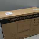 Record Player with Passive Bookshelf Speakers Belt-Drive Vintage Turntable for Vinyl Records External Dual Stereo Speakers LP Players 3 Speed Wireless AUX Headphone Input Auto Stop Retro Black Wooden