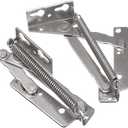 2 Pieces 80 Degree Foldable Lifting Bracket, Black Spring Hinges are widely Used in Sofa Hinge Lifters, Furniture Storage Support Hinges (Silver)