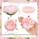 Suncalla 100 Pcs Artificial Peony Flower Bulk Silk Peony Flowers Heads with Stems Realistic Fake Roses for DIY Wedding Craft Bridal Bouquets Table Centerpieces Vase Home Decor (Pink,3.5 Inch)