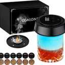 Electric Whiskey Smoker Kit with RGB Light, Built-in Lighter, Rechargeable Cocktail Smoker Kit with 6 Wood Chips, Old Fashioned Drink Smoker for Bourbon, Whiskey Gifts for Men (Black)