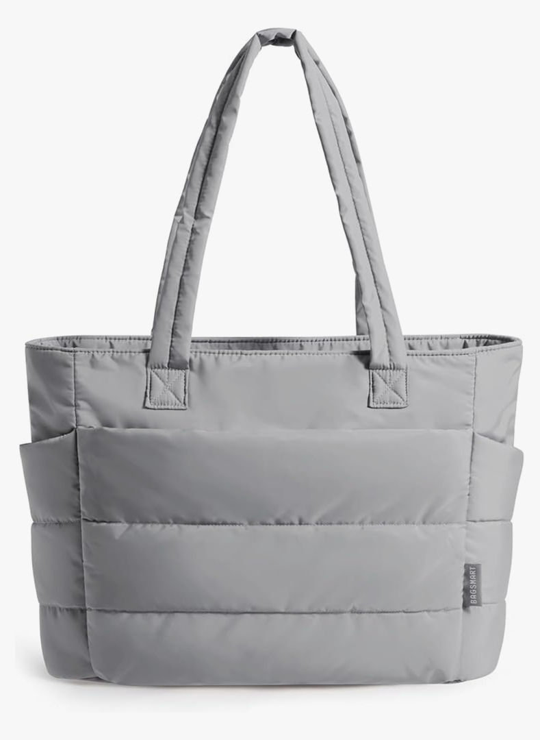 BAGSMART Tote Bag for Women, Lightweight Puffy Tote Bag with Compartments Quilted Shoulder Bag Handbag for Travel, Work, Gym BAGSMART Tote Bag for Women, Lightweight Puffy Tote Bag with Compartments Quilted Shoulder Bag Handbag for Travel, Work, Gym