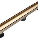AVSIILE Linear Shower Floor Drain, Brushed Gold 24 Inch 304 Stainless Steel Bathroom Drains Kit, Rectangular Shower Trench Drain with Reversable Tile-in Pattern Drain Cover & Hair Catcher