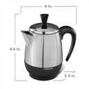Farberware Electric Coffee Percolator, FCP240, Stainless Steel Basket, Automatic Keep Warm, No-Drip Spout, 4 Cup, Black/Silver