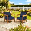 23.5"x27" Outdoor Deep Seat Patio Cushions Set of 2, Deep Seat Bottom Resilient Foam Filling Water-Resistant Stain-Resistant UV Resistant Weather Resistant with YKK Zippers, Midnight