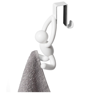 Umbra Buddy Over the Cabinet Hook, SpaceSaving Kitchen and Bathroom Organizer, White, Set of 2