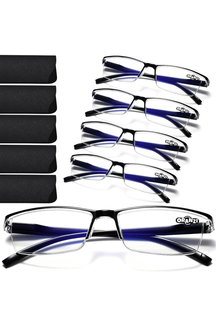 Gaoye Blue Light Blocking Glasses - Anti UV Ray Computer Gaming Glasses, Blue Blockers Glasses For Women/Men, Magnification Strength 2.25 ×, Pack Of 6