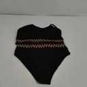 Women's High Waisted Swimsuit Two Piece Ribbed Bikini Sets Crop Top High Cut Cheeky Bathing Suits (X-Large, Black)