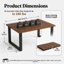 Walnut Folding Coffee Table, No Assembly Required for Small Spaces,35.5In | Easy Storage, Supports 240 lbs, Portable,Sturdy & Stable, Water-Resistant, Scratch-Resistant, low