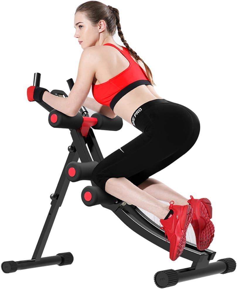 Fitlaya Fitness Core & Abdominal Trainers AB Workout Machine Home Gym Strength Training Ab Cruncher Foldable Fitness Equipment (red01)