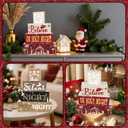 2 x 4Pcs Wooden Christmas Nativity Tiered Tray Decor Christmas Table Decoration Jesus Decor Coffee Table Centerpieces for Home Kitchen Office Decorations