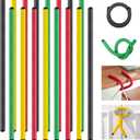 20 Pcs 17 Inch EVA Foam Twist Rubber Ties Reusable Bendable Cable Tie Straps Flexible Heavy Duty Twisty Ties for Organizing Cords Bundling (Red, Yellow, Green, Black)