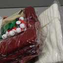 6 Pack Christmas Stockings 18 Inch Cable Knit Stockings with Personalized Snowman Name Tags, Red and White Large Xmas Hanging Stockings with Velvet Bows for Fireplace Mantel Holiday Family Decor