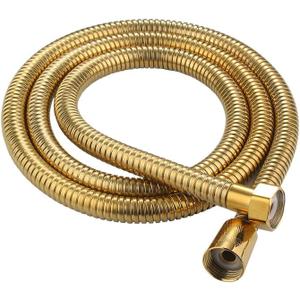 1.5m Gold Stainless Steel Antique Brass Shower Hose Replacement Hand Spray Pipe (Gold)